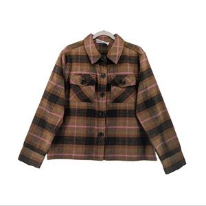 Bb Dakota Steve Madden brown pink flannel shacket XXL